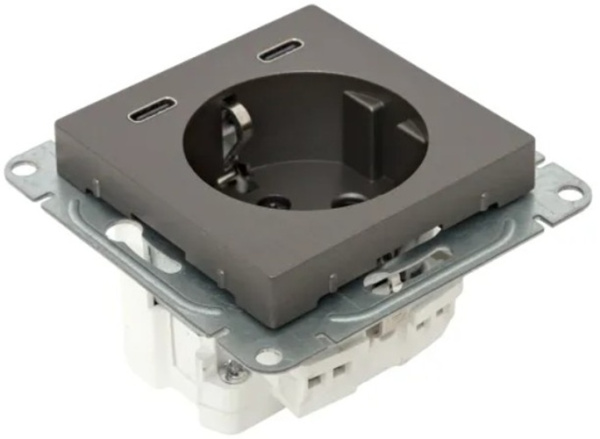фото Розетка с заземлением с 2 USB  EKF UP1-SOM-111-2USBC в Воронеже