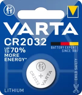 

Батарейка Varta ELECTRONICS CR2032 06032101401 BL1 Lithium 3V (6032) (1/10/100), ELECTRONICS CR2032