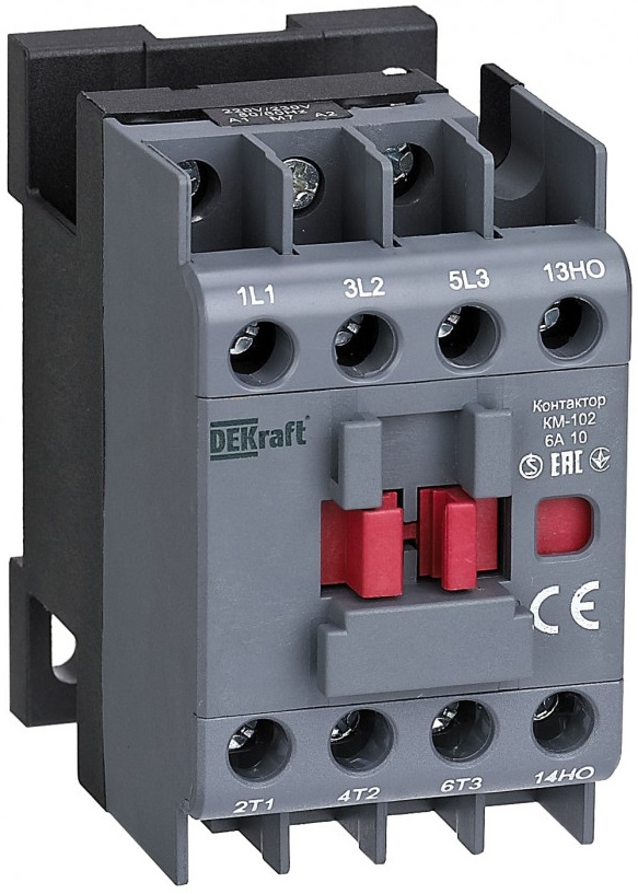 

Контактор DEKraft 22059DEK 6А 110В АС3 АС4 1НО КМ-102, 22059DEK