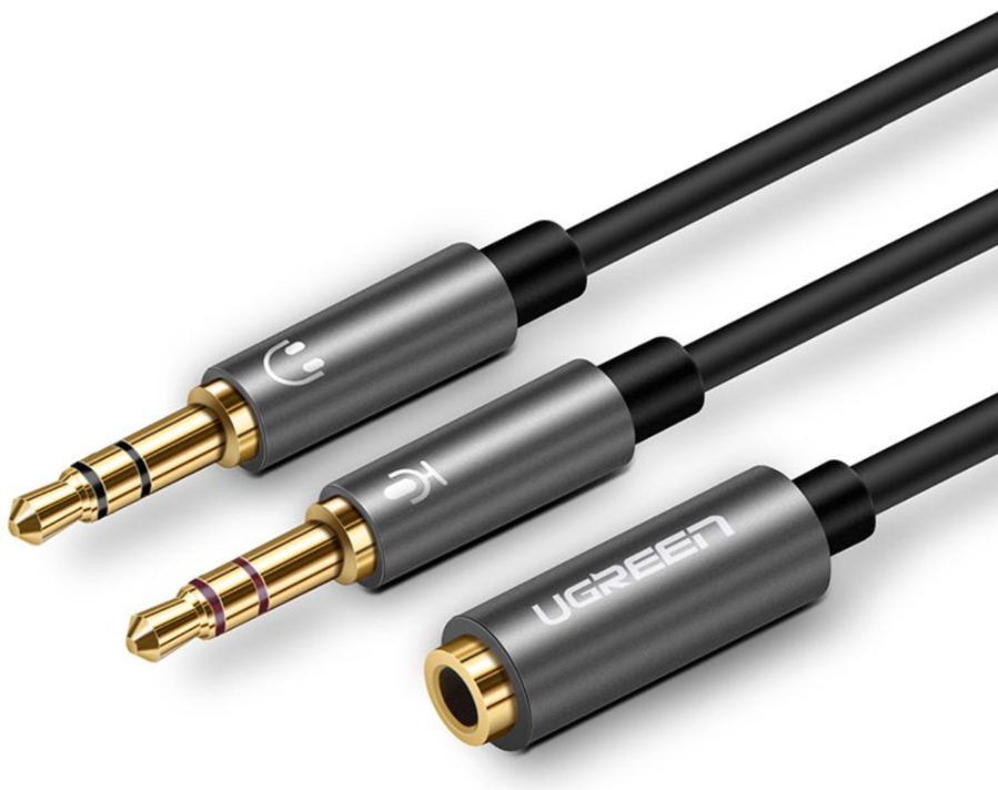 

Кабель акустический UGREEN AV140 20899_ Jack 3.5mm(гнездо)/2*Jack 3.5mm(штекер), 0.2м, черный, AV140