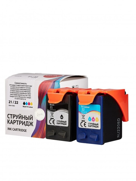 

Картридж струйный Sakura SD367AE (№21 Black/22 Tri-colour) для HP DeskJet 3940/D2360/F380/D1530/D2460/F4180, PSC 1410, Officejet J3680/4355/J5520, пиг, SD367AE (№21 Black/22 Tri-colour)