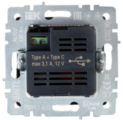 фото Розетка USB IEK BR-U22-018-K37