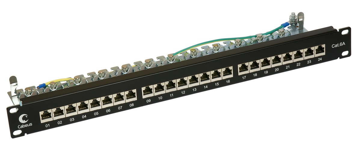 

Патч-панель Cabeus PL-24-Cat.6A-SH-Dual IDC 19" (1U), 24 портов RJ-45, категория 6A, полностью экранированная, с задним кабельным организатором, PL-24-Cat.6A-SH-Dual