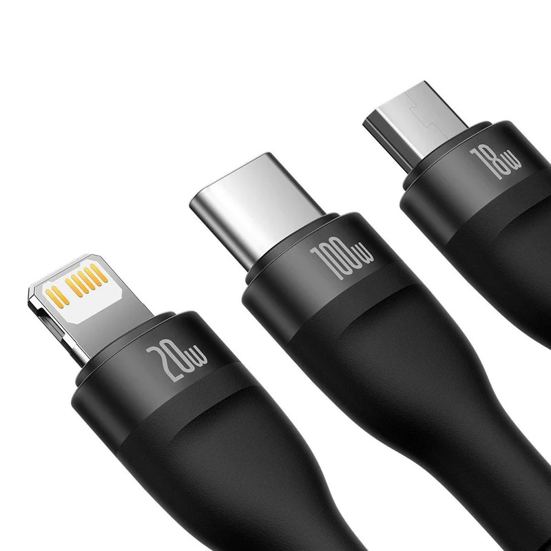 

Кабель интерфейсный Baseus CASS030201 Flash Series II 1.5m Black, CASS030201