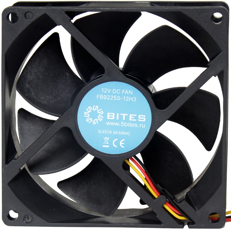 

Вентилятор для корпуса 5bites FB9225S-12H3 92x92x25мм, 2500rpm, 32dBA, 49.52CFM, 3-pin, FB9225S-12H3
