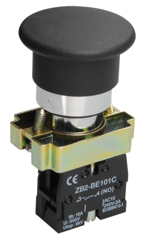 

Кнопка управления IEK BBG70-BC-K02 LAY5-BC21 "Грибок" черная 1NO, BBG70-BC-K02