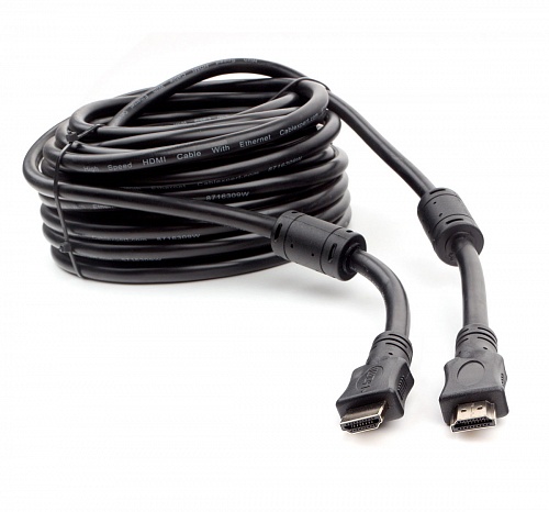 

Кабель интерфейсный HDMI Cablexpert CCF2-HDMI4-15M 15м, v1.4, 19M/19M, черный, позол.разъемы, экран, 2 ферр кольца, CCF2-HDMI4-15M