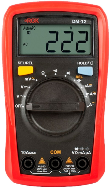 Изображение товара Мультиметр RGK DM-12 портативный профессиональный измерительный прибор