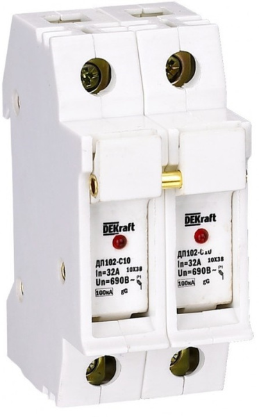 Изображение товара Держатель предохранителя DEKraft 21384DEK для плавких предохранителей 10x38 мм