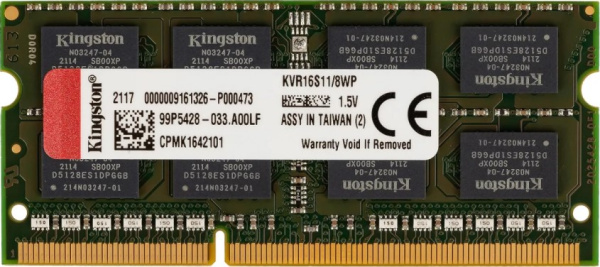 фото Модуль памяти SODIMM DDR3 8GB Kingston KVR16S11/8WP (УЦЕНЕННЫЙ) в Екатеринбурге