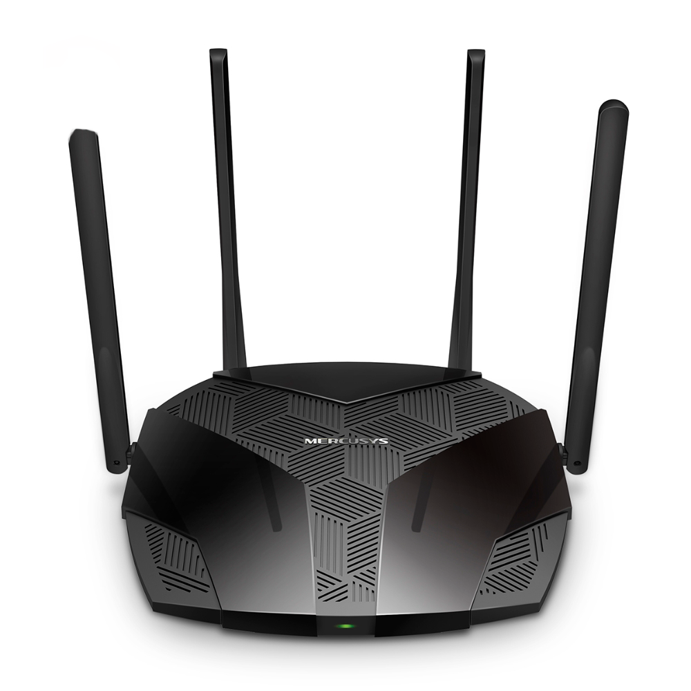 

Роутер Mercusys MR80X AX3000 Dual-Band Wi-Fi 6 Router, 574 Mbps at 2.4 GHz + 2402 Mbps at 5 GHz, 4 Fixed External Antennas, 3 Gigabit LAN Ports, 1, MR80X
