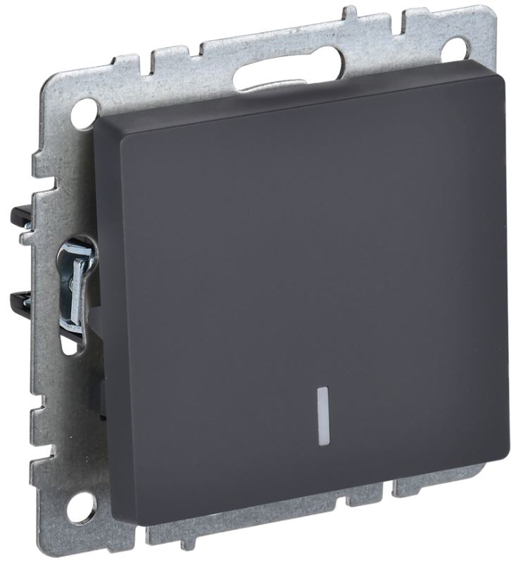 

Переключатель одноклавишный IEK BR-V12-1-10-K53 BRITE с инд. 10А ВС10-1-7-БрГ Графит, BR-V12-1-10-K53