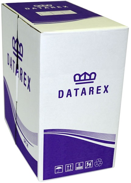 

Кабель патч-корд U/UTP 5e кат. 305м. Datarex DR-143001 4 пары, 24AWG, PVC, серый, коробка, DR-143001