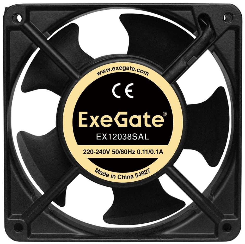 

Вентилятор для корпуса Exegate EX12038SAL 120x120x38mm, 2600rpm, 80CFM, 43dBA, 220V, кабель 300мм, EX12038SAL