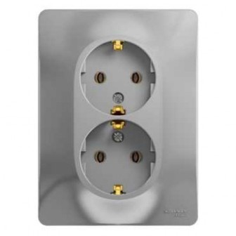

Розетка Schneider Electric GSL000324 2-я с заземлением (в сборе с рамкой), GSL000324