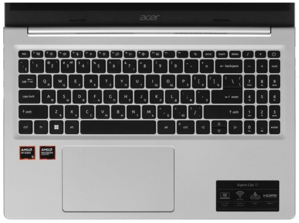 фото Ноутбук Acer Aspire Lite AL15-21P-R0JJ 15.6" (AMD Ryzen 5, 16Гб LPDDR5, , , Без ОС) Серебристый [NX.DVBCD.001]