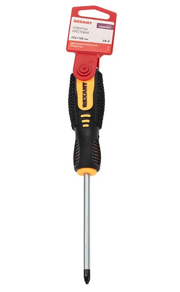 

Отвертка крестовая Rexant 12-6415 PZ 2х100 мм, двухкомпонентная рукоятка, 12-6415