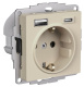 фото Розетка с заземлением с 2 USB  Systeme Electric ATN001232 в Уфе