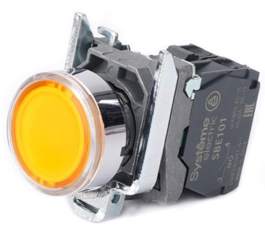 Изображение товара Модульная кнопка Systeme Electric SB4BW35M1 с подсветкой 22 мм желтая