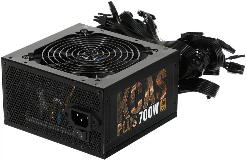 

Блок питания ATX AeroCool KCAS PLUS 700W 4713105962666 700W v2.4, вентилятор d120мм, 4x PCI-E [6+2-Pin], 7x SATA, 4x MOLEX, KCAS PLUS 700W