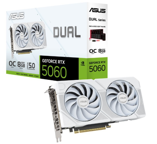 фото Видеокарта ASUS GeForce RTX 5060 DUAL OC WHITE (DUAL-RTX5060-O8G-WHITE) в Омске