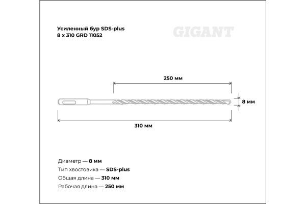фото Бур SDS+ Gigant GRD 11052