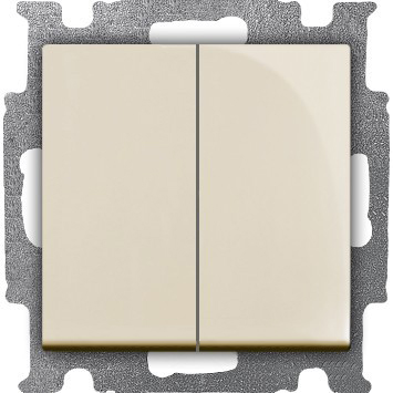 

Выключатель ABB 1012-0-2148 BASIC 55 двухклавишный в рамку, 10А, 250В, IP20 (бежевый), 1012-0-2148