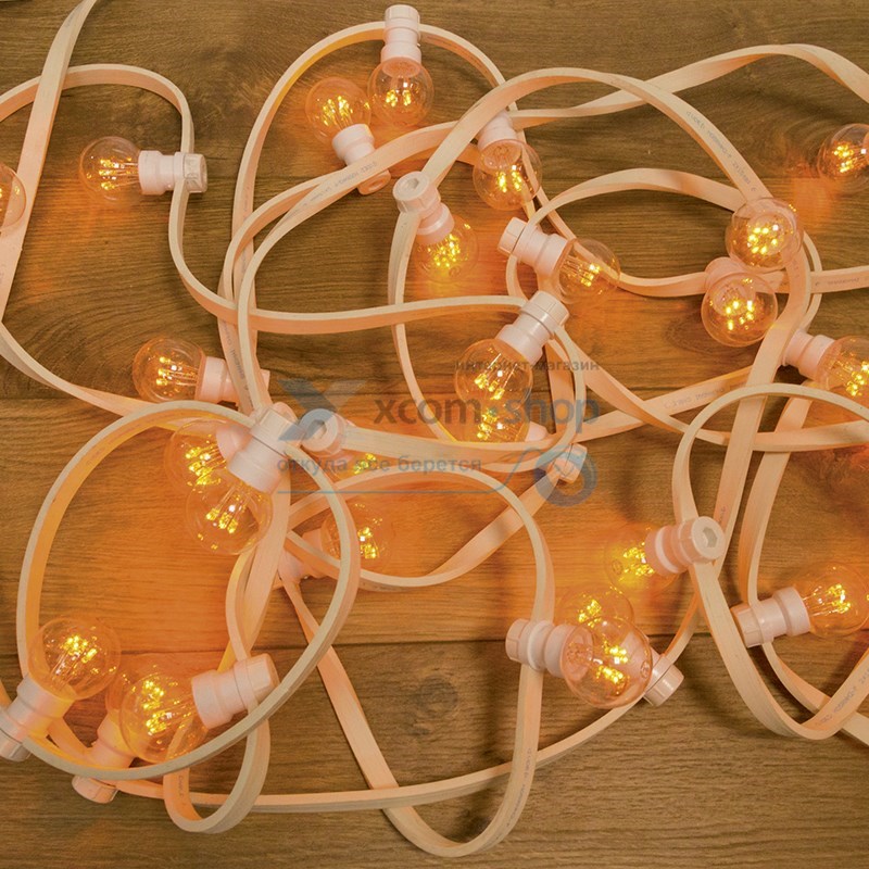 

Гирлянда NEON-NIGHT 331-301 LED Galaxy Bulb String 10м, белый каучук, 30 ламп*6 LED ЖЕЛТЫЕ, влагостойкая IP54, 331-301