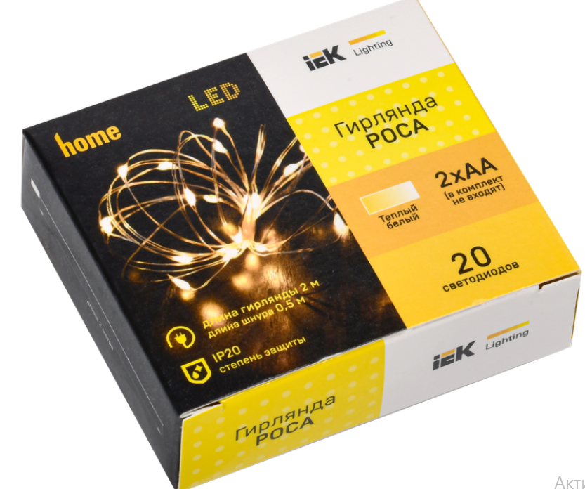 

Гирлянда IEK LGDB500-2-020-02-T-B-20 роса 2м 20W IP20 прозрачный шнур 0,3м 2AA, LGDB500-2-020-02-T-B-20