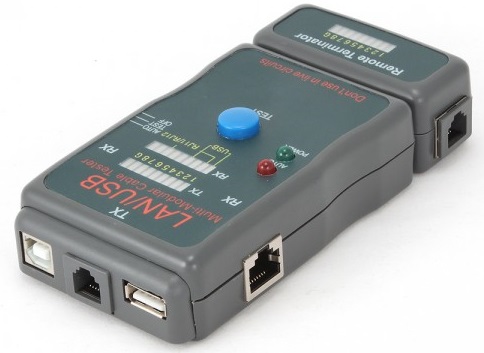 

Кабельный тестер Cablexpert NCT-2 100/1000 Base-TX, для UTP, STP, RJ-11, USB-кабеля, NCT-2