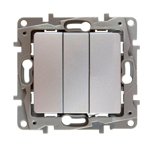 

Выключатель Legrand 672413 Etika - трехклавишный, 10 A, 250 В~, алюминий, 672413