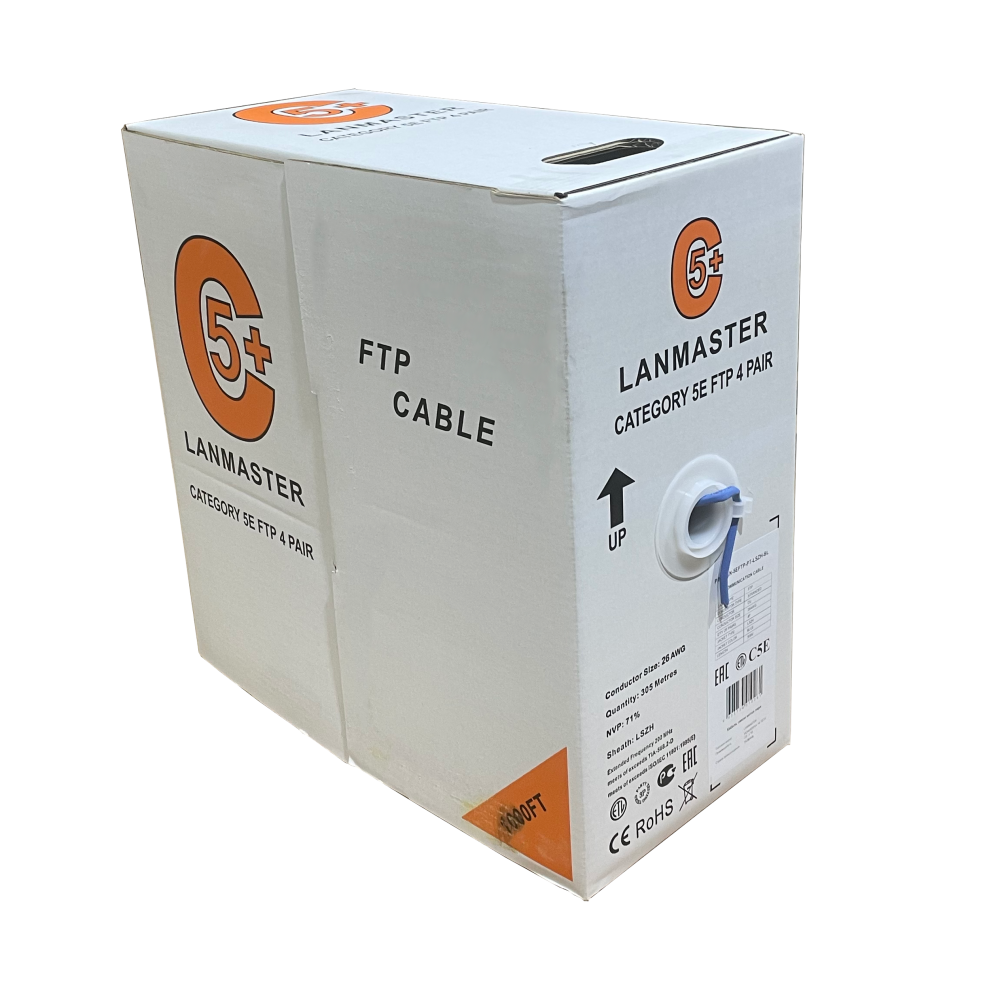 

Кабель витая пара F/UTP 5e кат. 4 пары Lanmaster LAN-5EFTP-PT-LSZH-BL 100Mhz, LSZH, синий, 305 м, LAN-5EFTP-PT-LSZH-BL