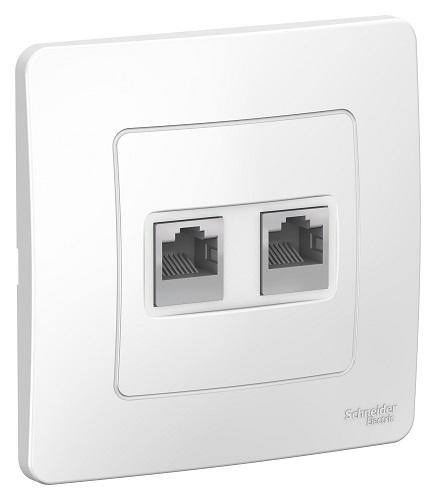 

Розетка Schneider Electric BLNIS045451 2-ая компьютерная RJ45 (белый) внутр, BLNIS045451