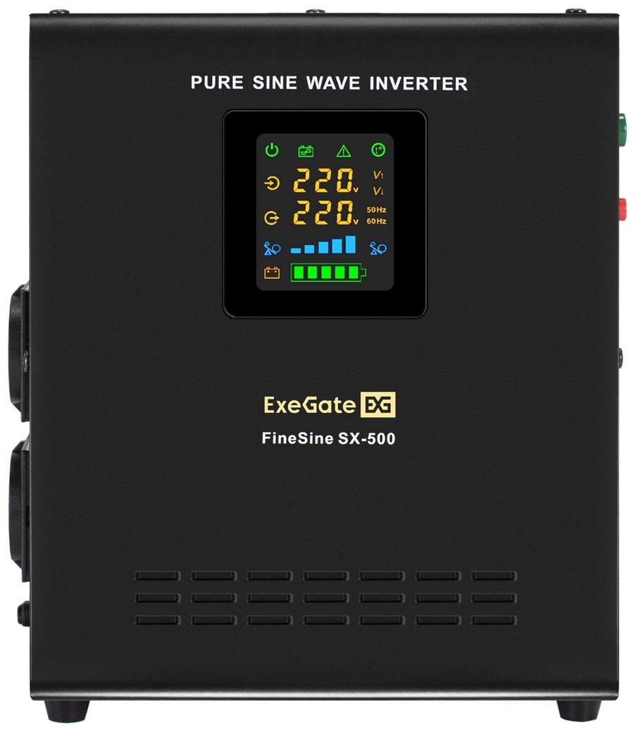 

Комплект Exegate FineSine SX-500.LCD.AVR.2SH EX296500RUS ИБП EX295995RUS + батарея 55Aч EX285667RUS 1шт (инвертор, синус, для котла, настенный) 500VA/, FineSine SX-500.LCD.AVR.2SH