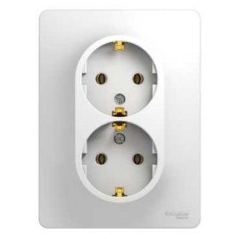 

Розетка Schneider Electric GSL000124 2-я с заземлением (в сборе с рамкой), GSL000124