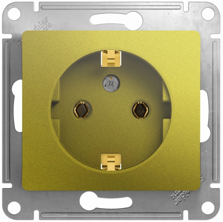 

Розетка Schneider Electric GSL001043 Glossa с/з, фисташковая, GSL001043
