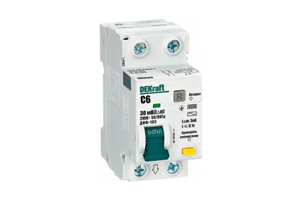 Изображение товара Автоматический выключатель дифференциального тока DEKraft АВДТ ДИФ-103