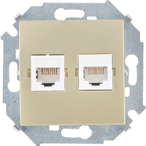 

Розетка Simon 1591593-034 Simon 15 Шампань компьютерная 2-я RJ45 кат.5е, 1591593-034