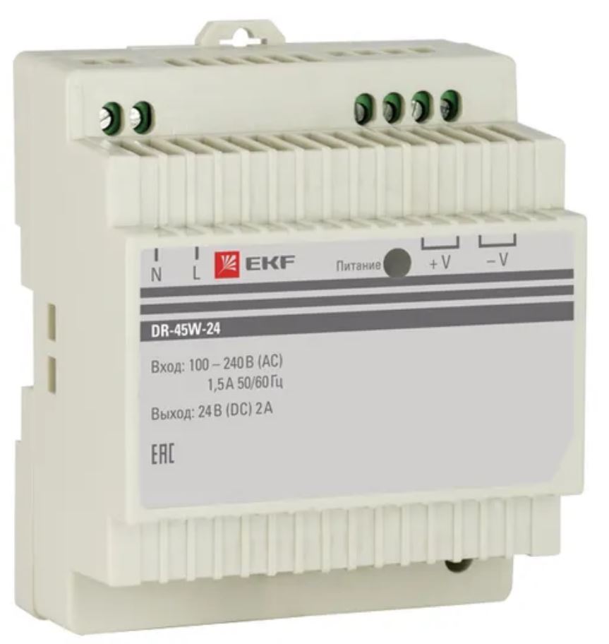 

Блок питания EKF dr-45w-24 24В, dr-45w-24