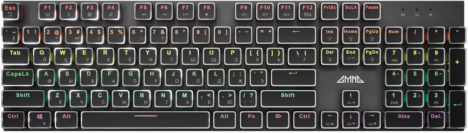 

Клавиатура GMNG GG-KB815X 1913914 механическая, черная/белая USB мультимедийная, игровая, LED, GG-KB815X