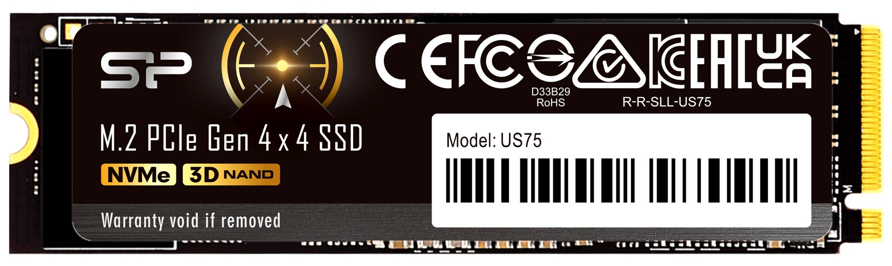 

Накопитель SSD M.2 2280 Silicon Power SP01KGBP44US7505 US75 1TB PCI-E 4.0 x4 7000/6000MB/s MTBF 1.5M, SP01KGBP44US7505