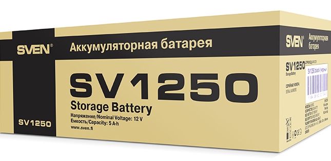 

Батарея для ИБП Sven SV1250 SV-0222005 12V, 5Ah, SV1250