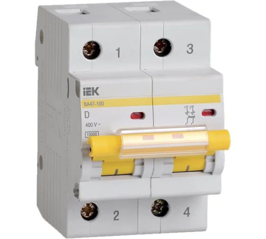 Изображение товара Автоматический выключатель IEK MVA40-2-016-D 16 А IP20 для защиты электросетей