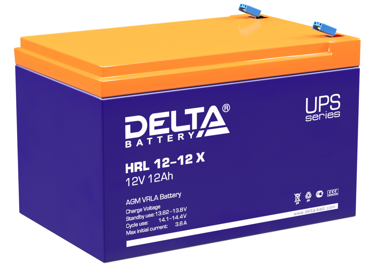 

Батарея Delta HRL 12-12 X 12В, 12Ач, 151х98х101мм, HRL 12-12 X