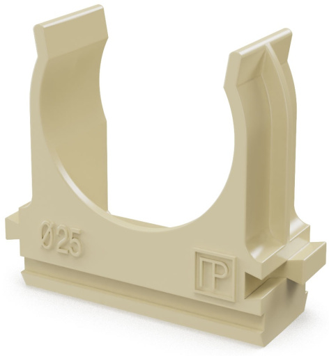 Изображение товара Клипса Промрукав PR13.0050 для крепления труб ПВХ и гофрированных труб 25 мм