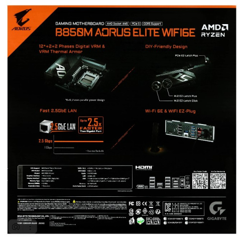 фото Материнская плата mATX GIGABYTE B850M AORUS ELITE WIFI6E в Омске
