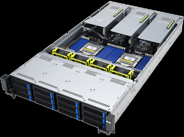 фото Серверная платформа 2U ASUS RS720A-E12-RS12/10G/2.6kW/8NVMe/GPU