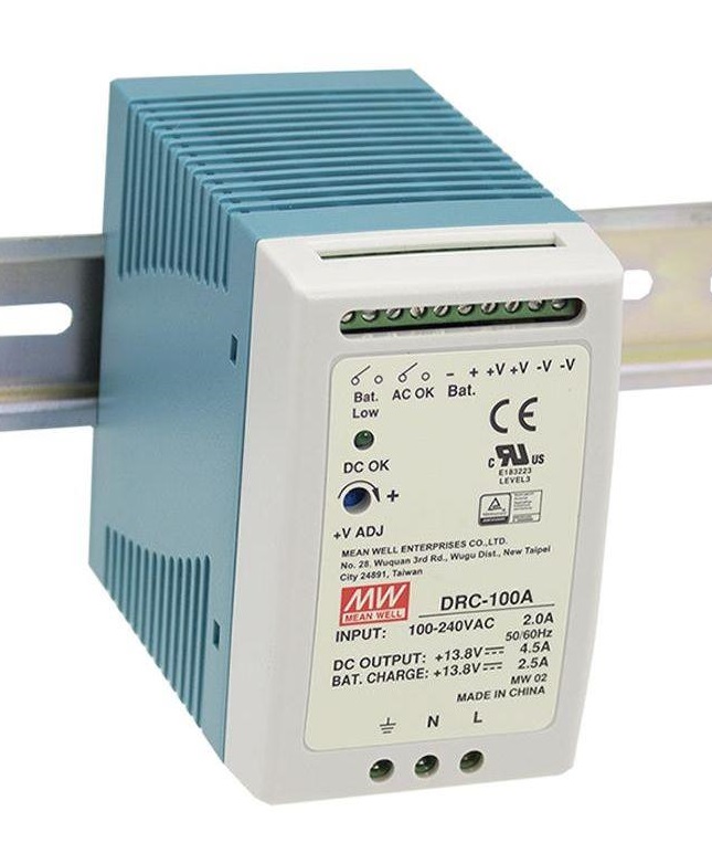 

Преобразователь AC-DC сетевой Mean Well DRC-100A функция UPS, монтаж на DIN-рейку, DRC-100A