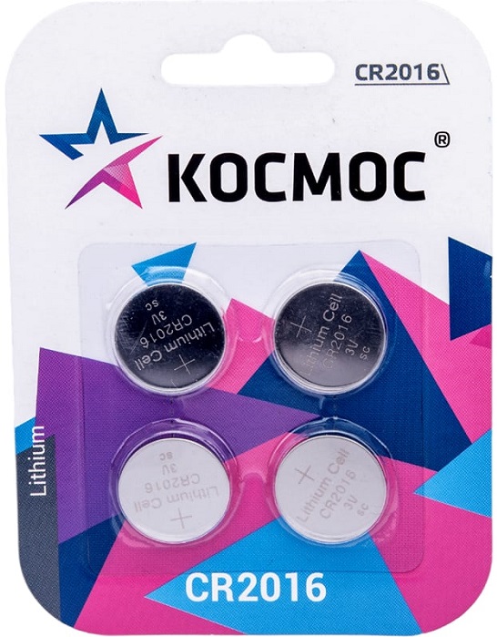 

Батарейка Космос KOC2016BL4 СR2016, 4 шт, KOC2016BL4