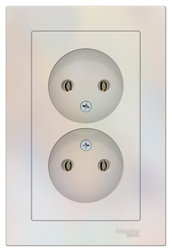 

Розетка Schneider Electric ATN000420 AtlasDesign, двойная, без заземления, 16А, в сборе, жемчуг, ATN000420